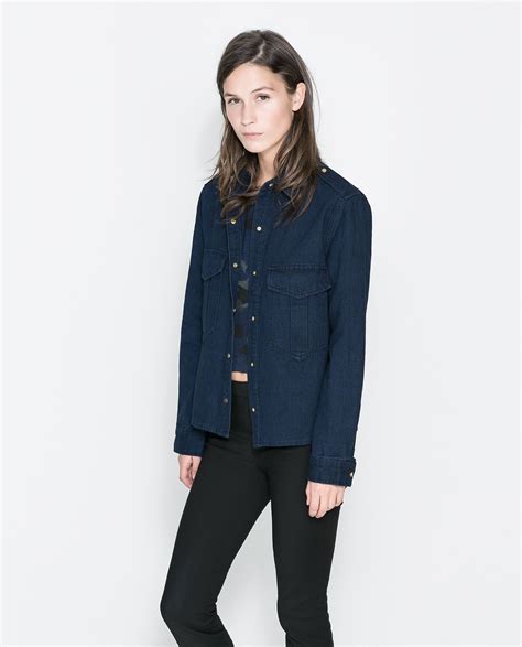 zara belted denim overshirt.